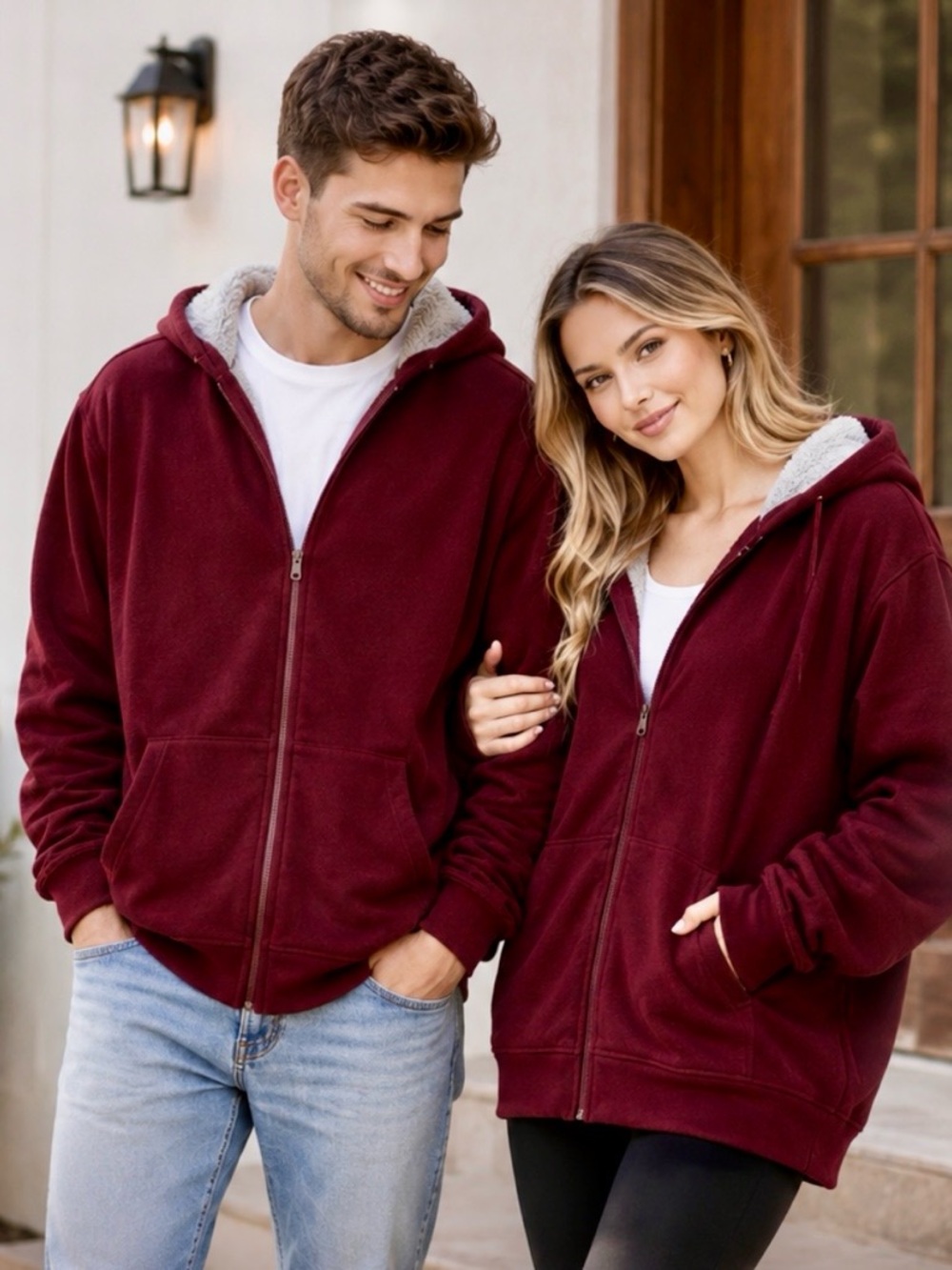 Saks Fifth Avenue Burgundy Sherpa Zip Hoodie
L (Unisex / Oversized)